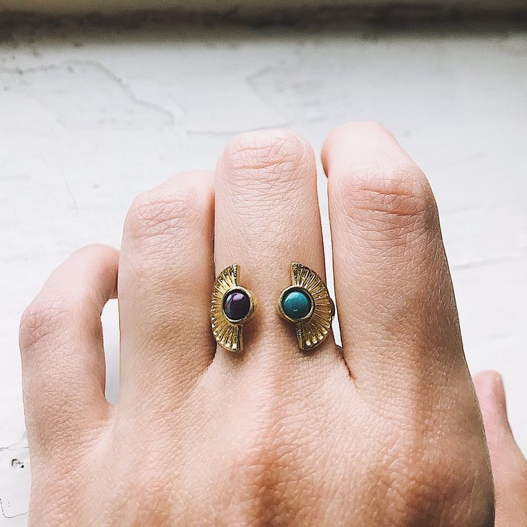 Yugen "Dawn to Dusk" Two Stone Turquoise Ring