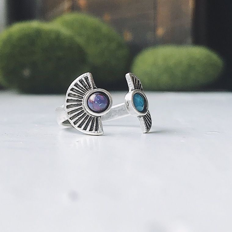 Yugen "Dawn to Dusk" Two Stone Turquoise Ring