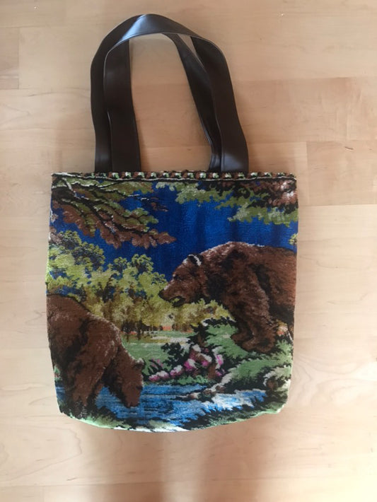 Kim McCormick “Bears” Vintage Tapestry Tote Bag