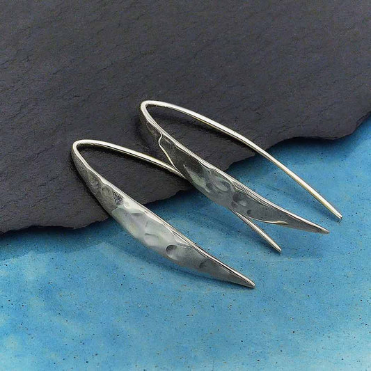 Nina Designs Sterling Petite Hammered Arc Earrings