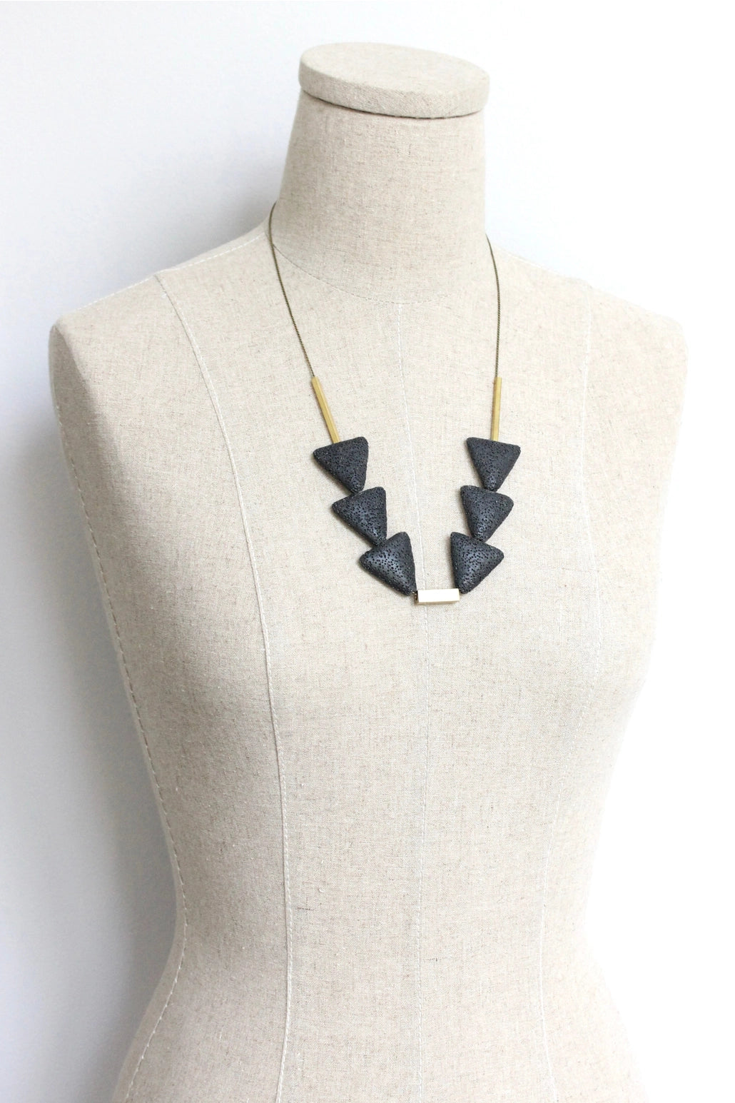 David Aubrey Black Lava Bead Necklace