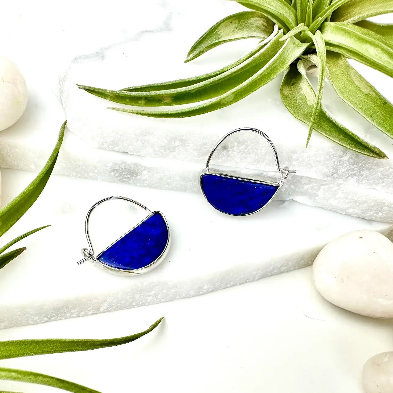 Minor Metal Lapis Lazuli Mini Hoops