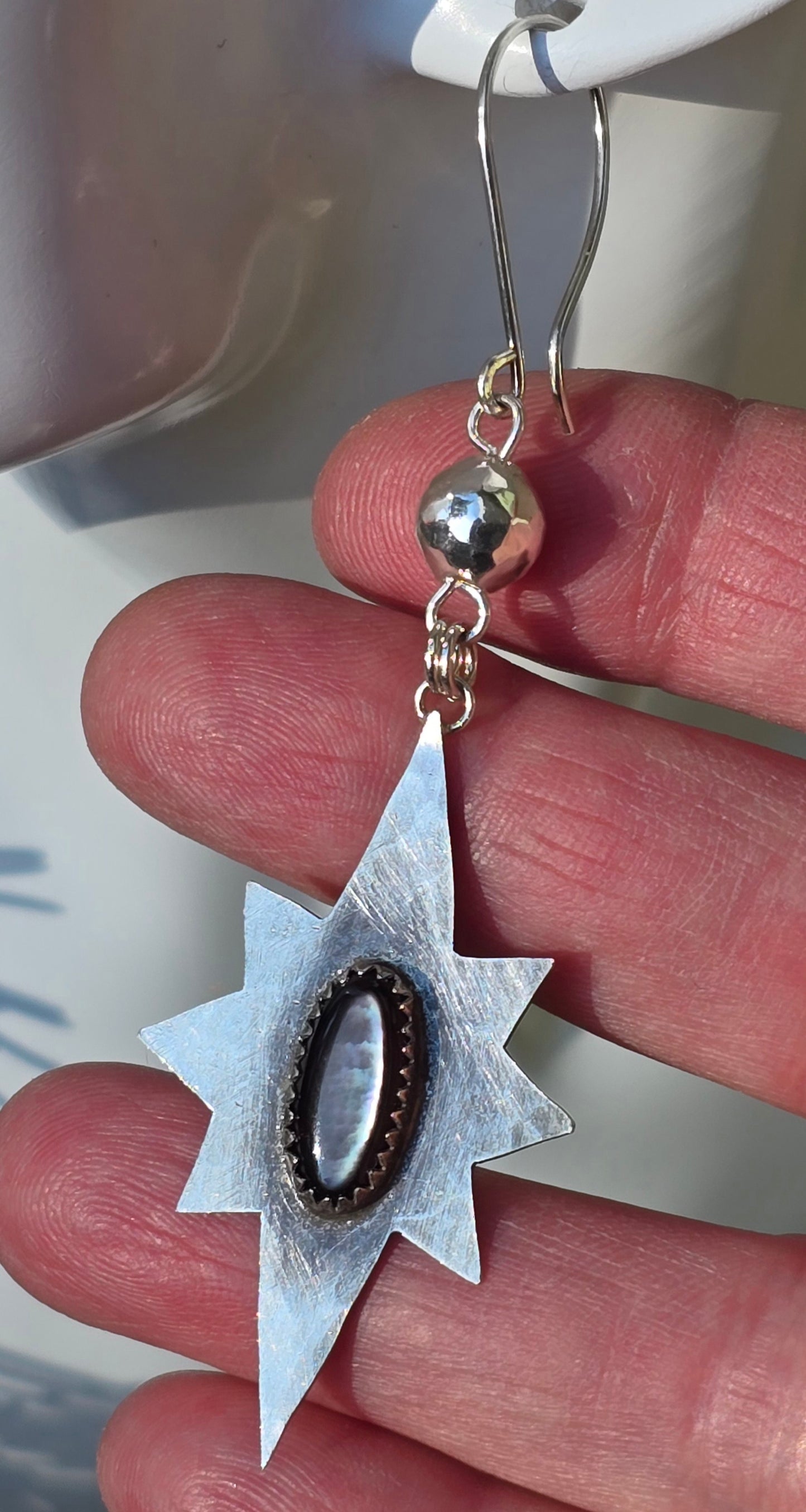 Lupanyxa "Celestial Stars Dark Mother of Pearl" Earrings