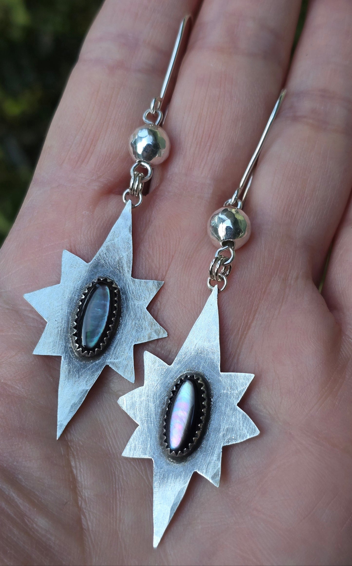 Lupanyxa "Celestial Stars Dark Mother of Pearl" Earrings