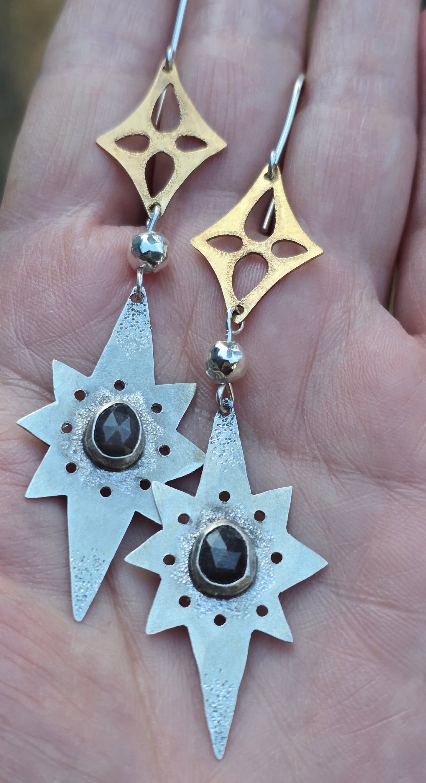 Lupanyxa "Celestial Stars Silver Sheen Obsidian" Earrings