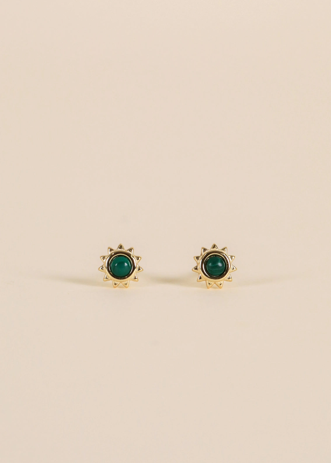JaxKelly Malachite Sun Stud Earrings