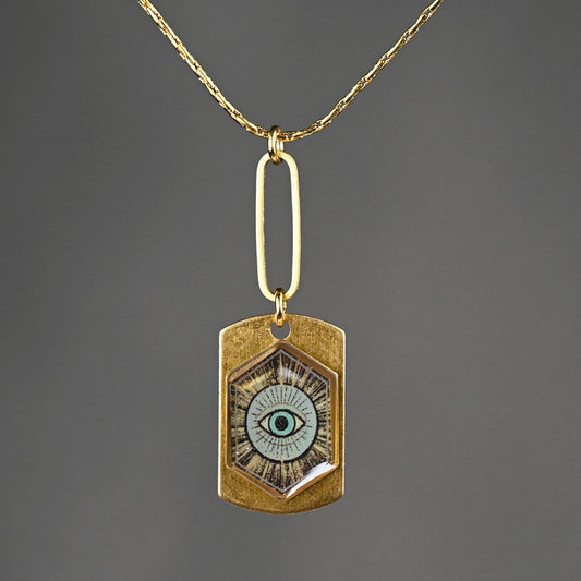 KBD Studios Picture Hexagon Necklace w/Eye *PRE-ORDER 10/15*