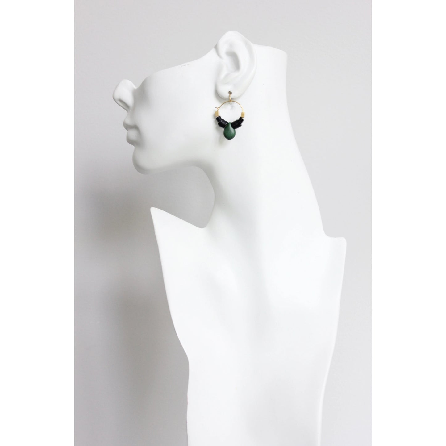 David Aubrey "Green Magnesite" Teardrop Hoops *Pre-Order*