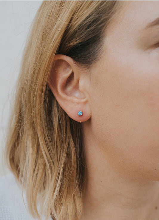 JaxKelly Fire Opal Huggie Earrings
