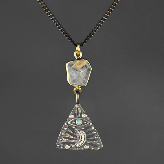 KBD Studios Ornate Moon & Eye Necklace *PRE-ORDER 10/15*
