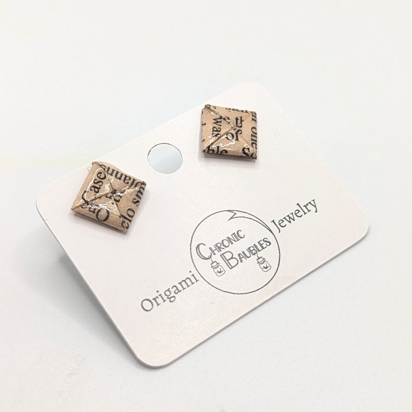 Chronic Baubles Origami Jewelry "Upcycled" Studs