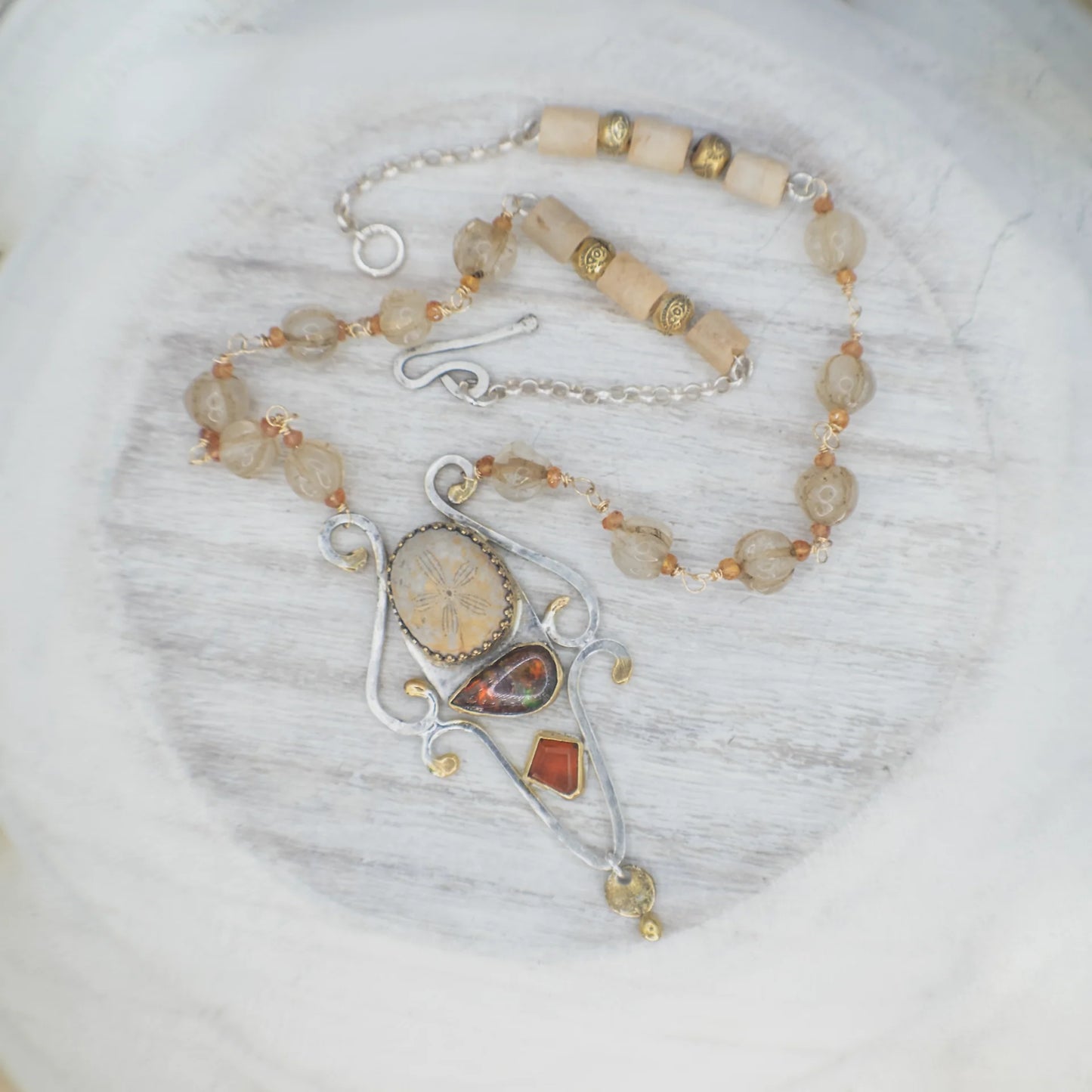 Aster Jewelry "Sediment and Flame II" Necklace