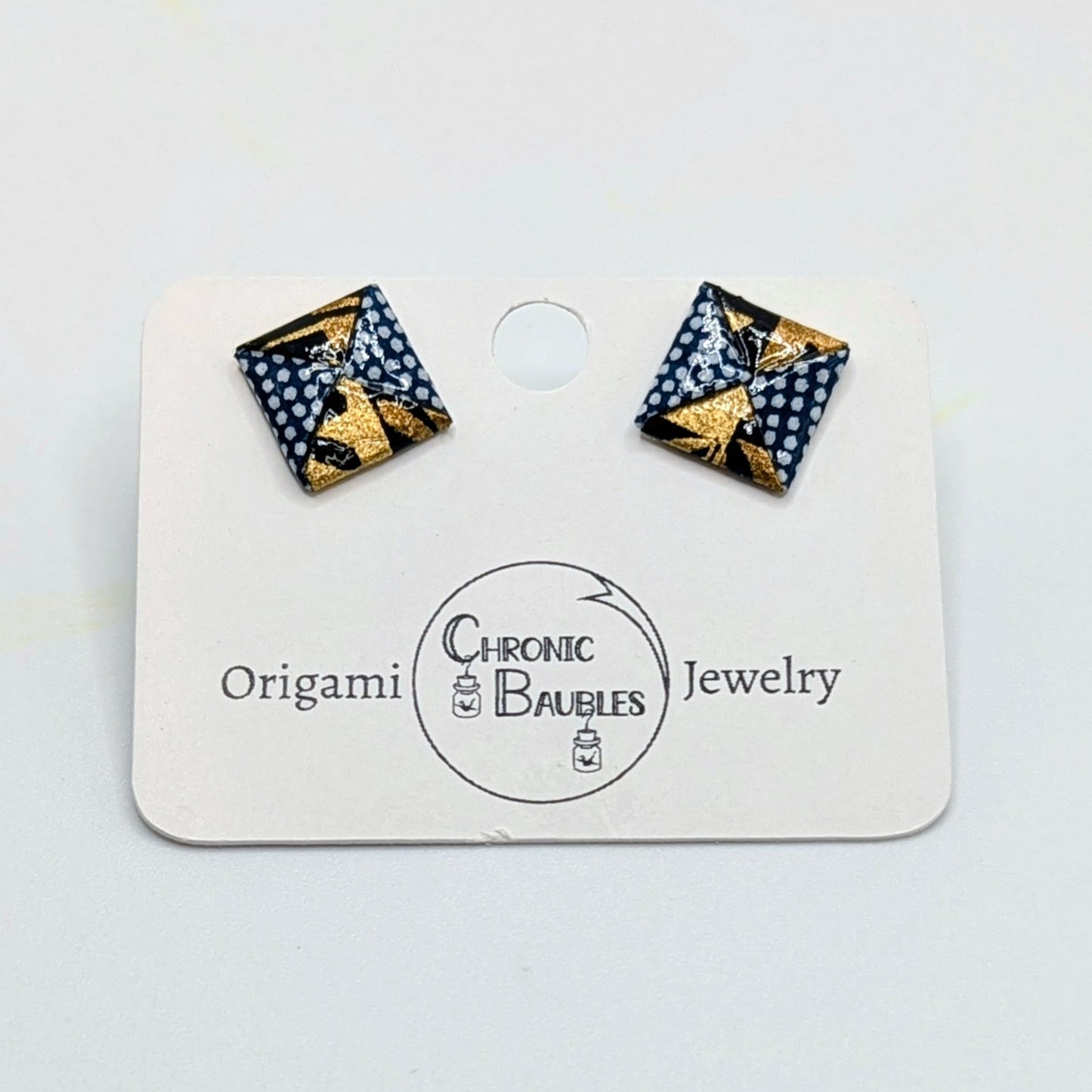 Chronic Baubles Origami Jewelry "Upcycled" Studs