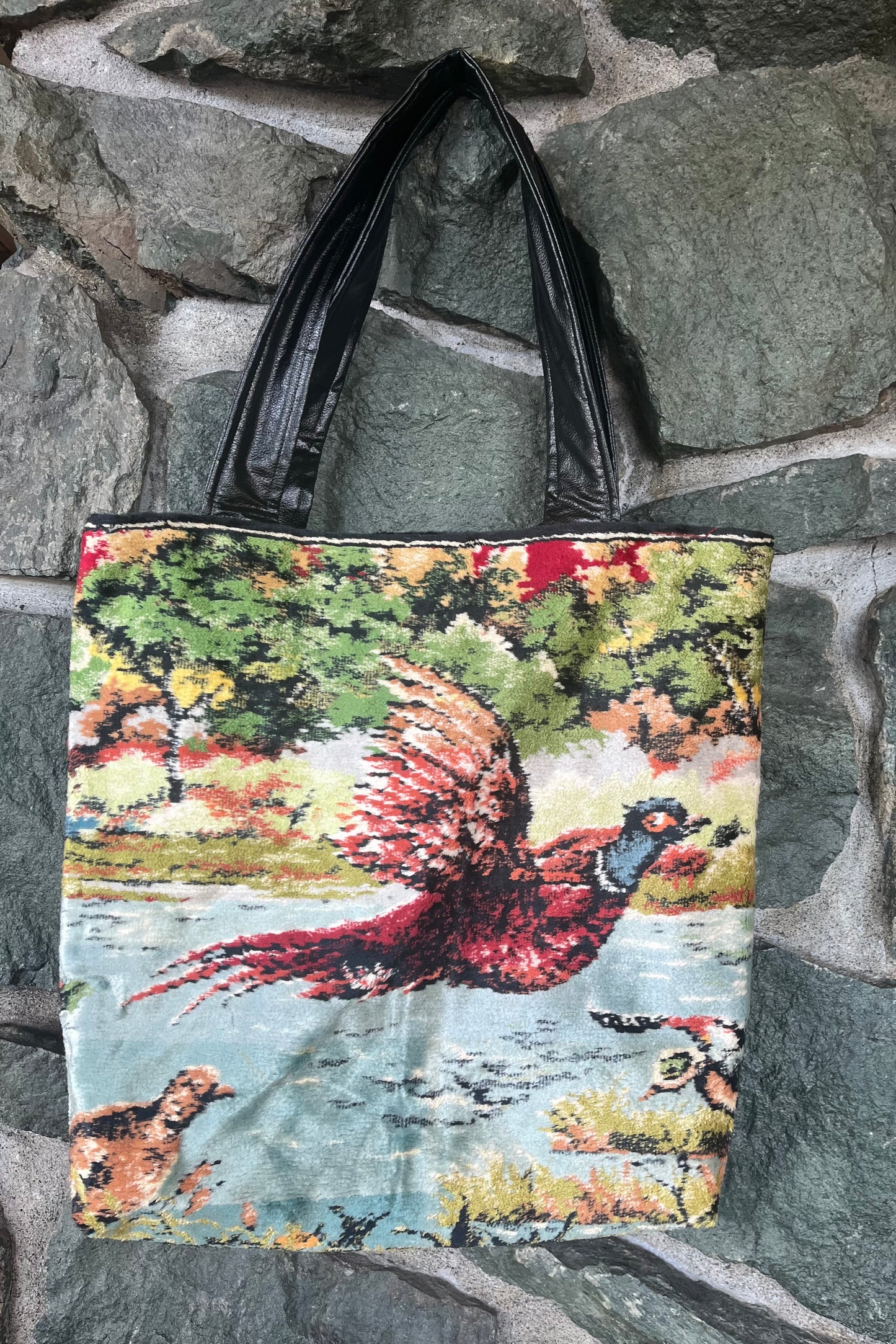 Kim McCormick “Flying Pheasant” Vintage Tapestry Tote Bag