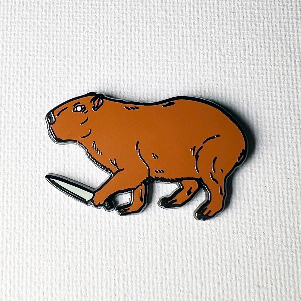 Strike Gently Co. “Stabby Capybara” Enamel Pin
