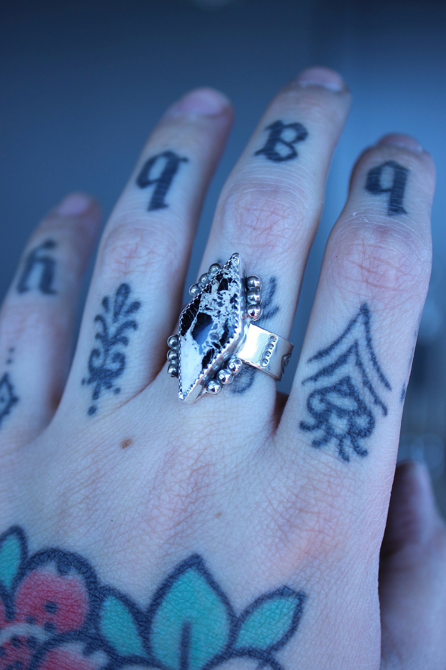 Neon Ghost "White Buffalo" Sterling Ring