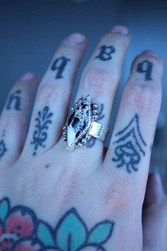 Neon Ghost "White Buffalo" Sterling Ring