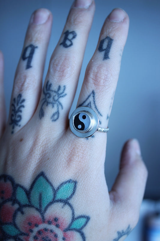 Neon Ghost "Yin Yang" Sterling Ring