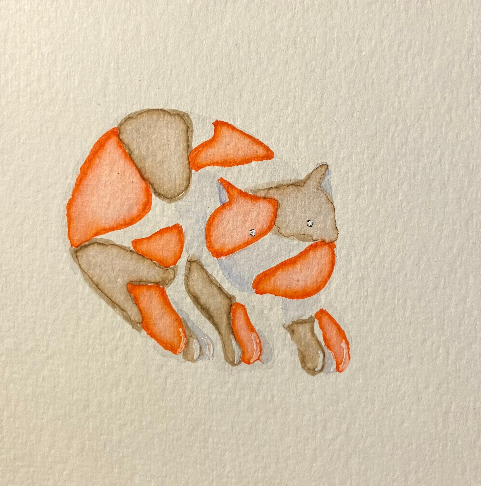 Illustration of a cat sitting on textured paper