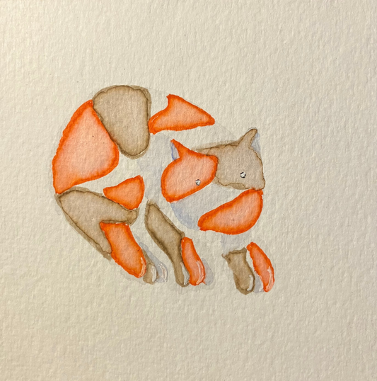 Illustration of a cat sitting on textured paper