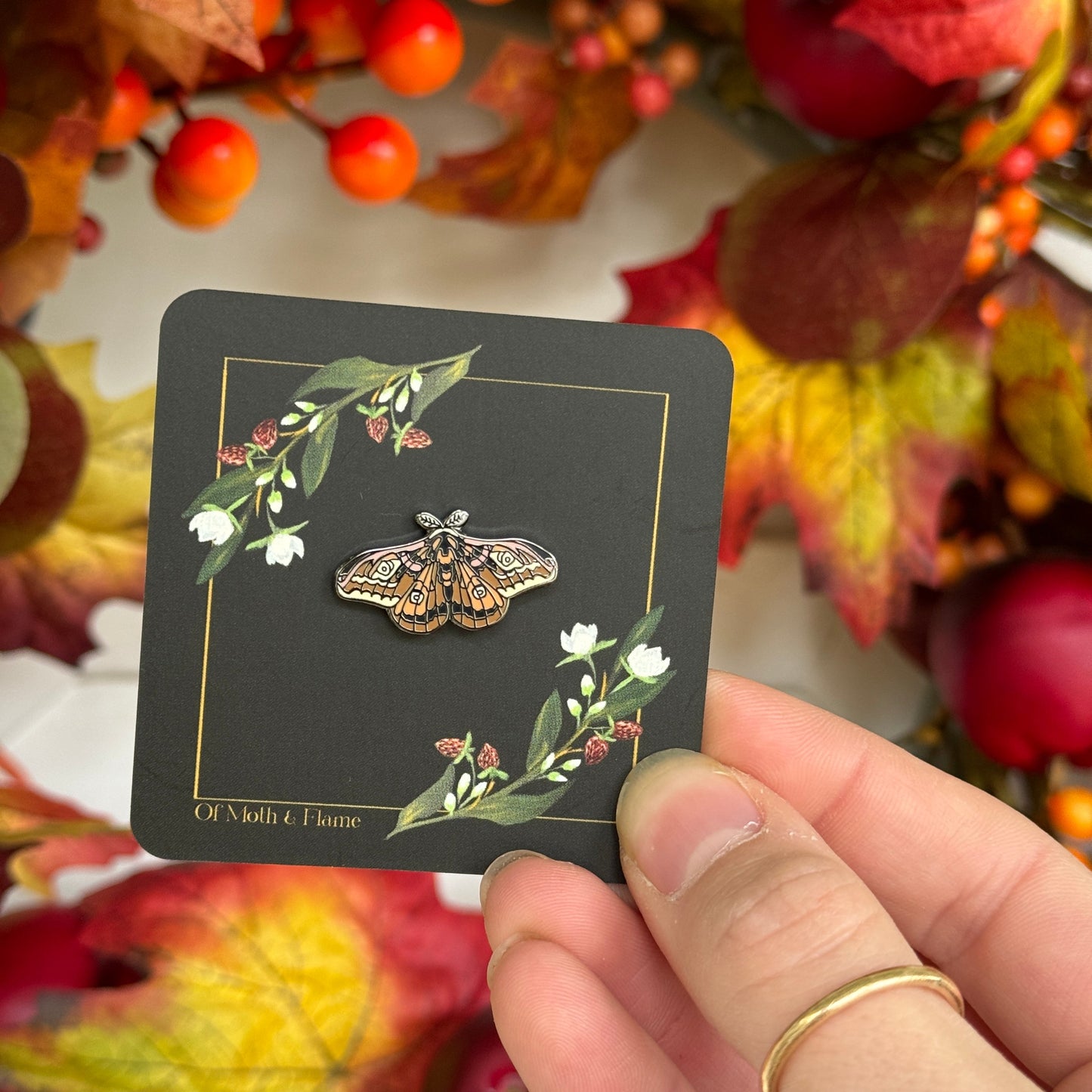 Of Moth and Flame "Mini Emperor Moth" Enamel Pin