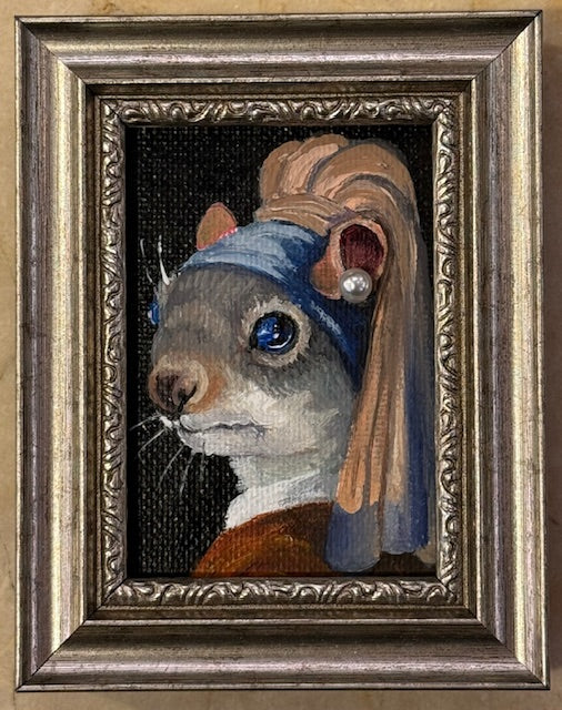 Kelly Lyles "Squirrel with a Pearl Earrings (light gold)"