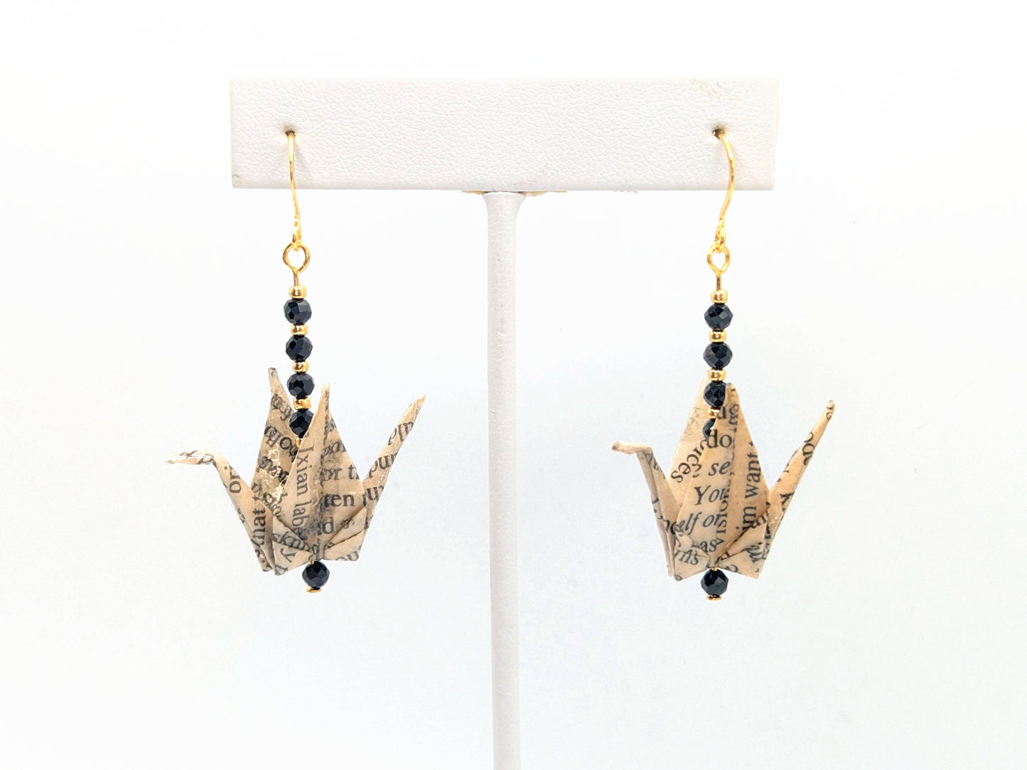 Chronic Baubles Origami Jewelry "Neuromancy" Crane Earrings