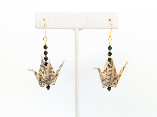 Chronic Baubles Origami Jewelry "Neuromancy" Crane Earrings