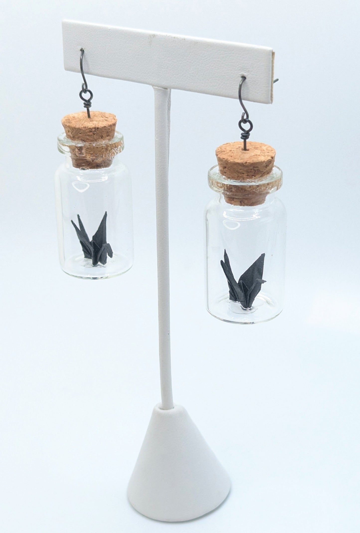 Chronic Baubles Origami Jewelry "Caged Raven" Earrings