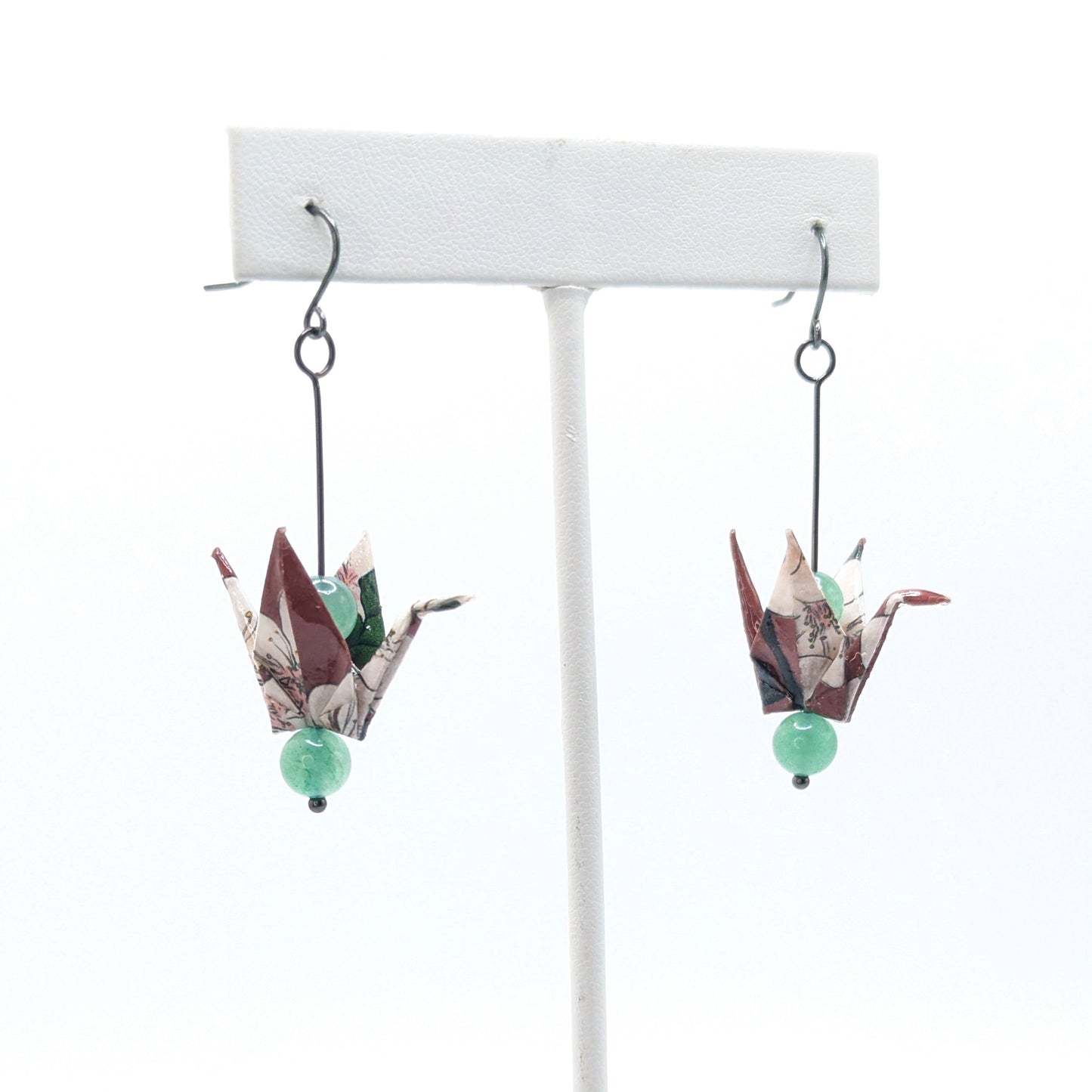 Chronic Baubles Jewelry "Green Aventurine Mini Crane" Earrings