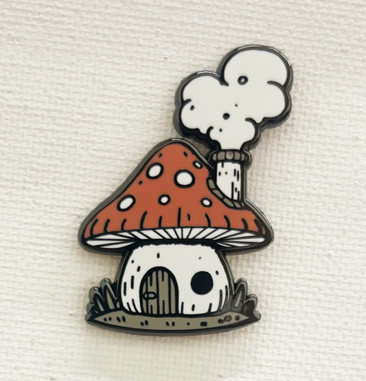 Strike Gently Co. "Mushroom House" Enamel Pin