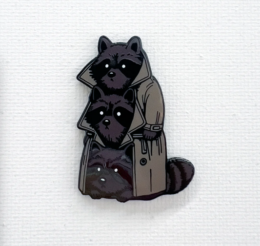 Strike Gently Co. "3 Raccoons In A Trenchcoat" Enamel Pin