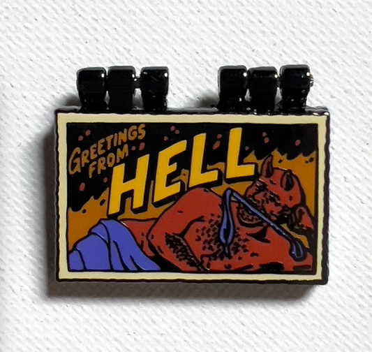 Strike Gently Co. "Hell Postcard" Enamel Pin