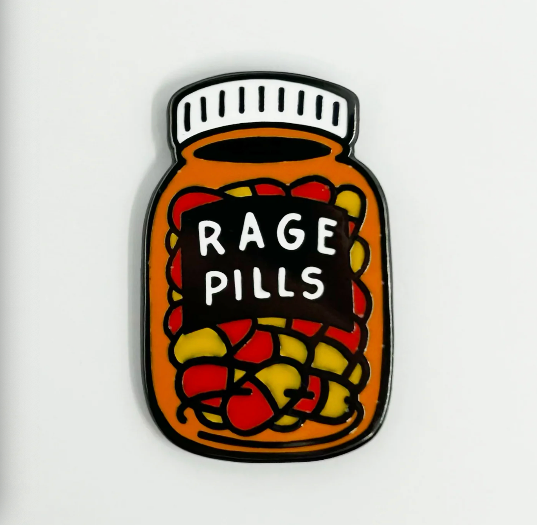 Strike Gently Co. "Rage Pills" Enamel Pin