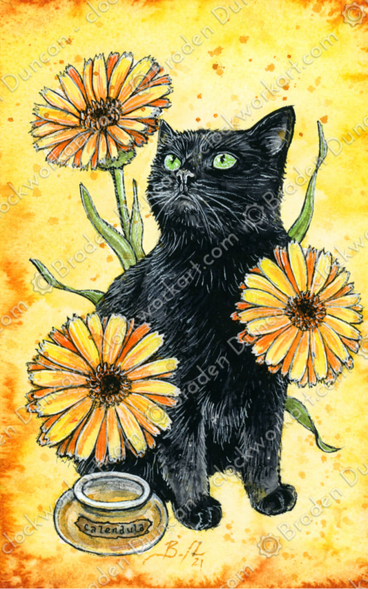 Clockwork Art "Poison Puss: Calendula" Print