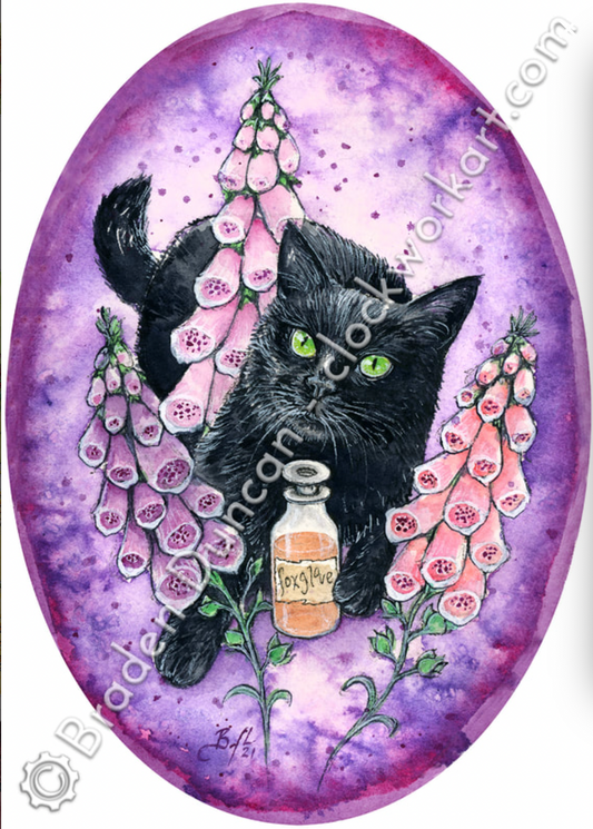 Clockwork Art "Poison Puss: Foxglove" Print