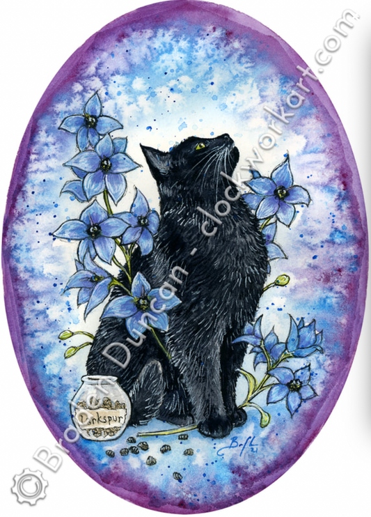 Clockwork Art "Poison Puss: Larkspur" Print