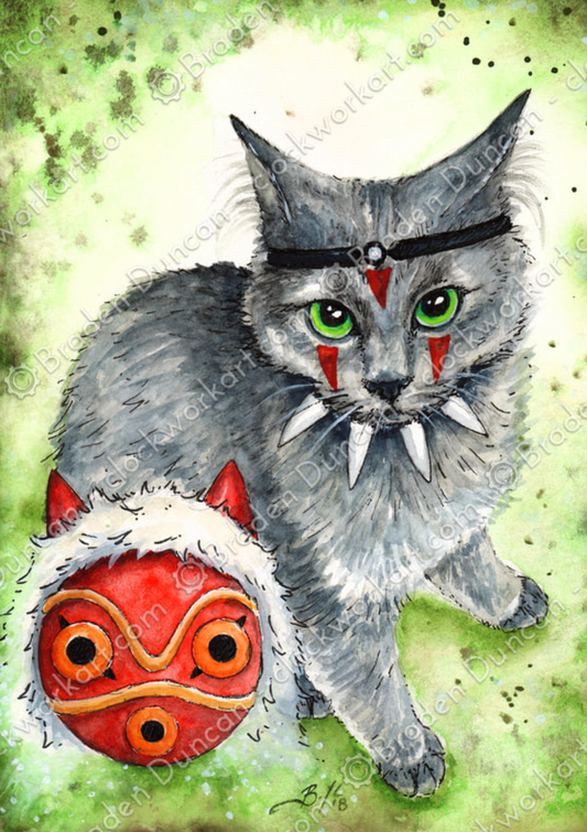 Clockwork Art "Warrior Princess Kitten" Print
