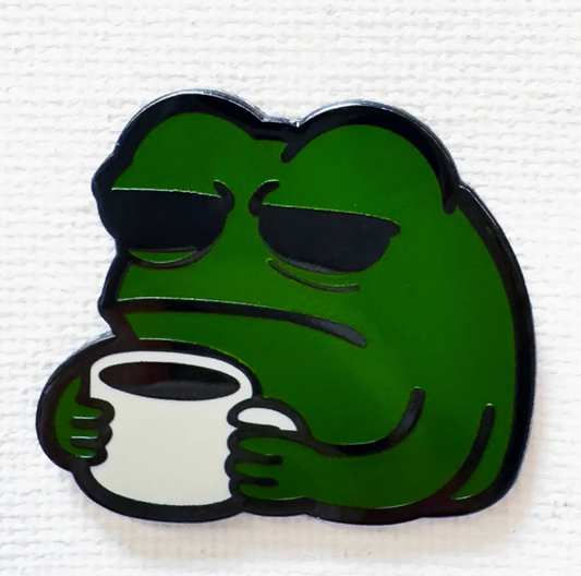 Strike Gently Co. "Coffee Frog (Doomer)" Enamel Pin