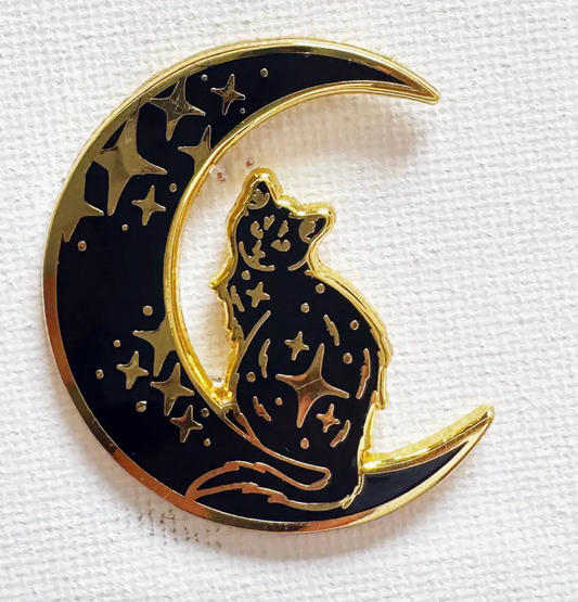 Strike Gently Co. "Cat Moon" Enamel Pin