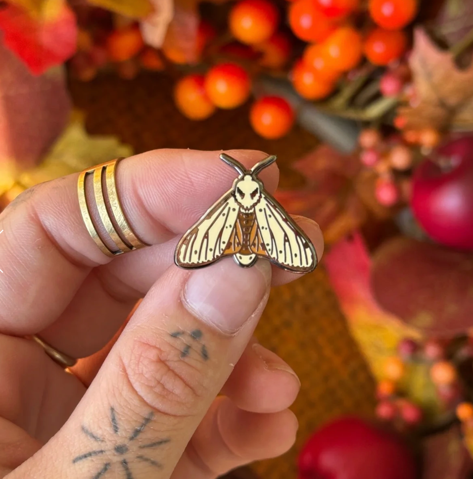 Of Moth and Flame "Salt Marsh" Moth Enamel Pin