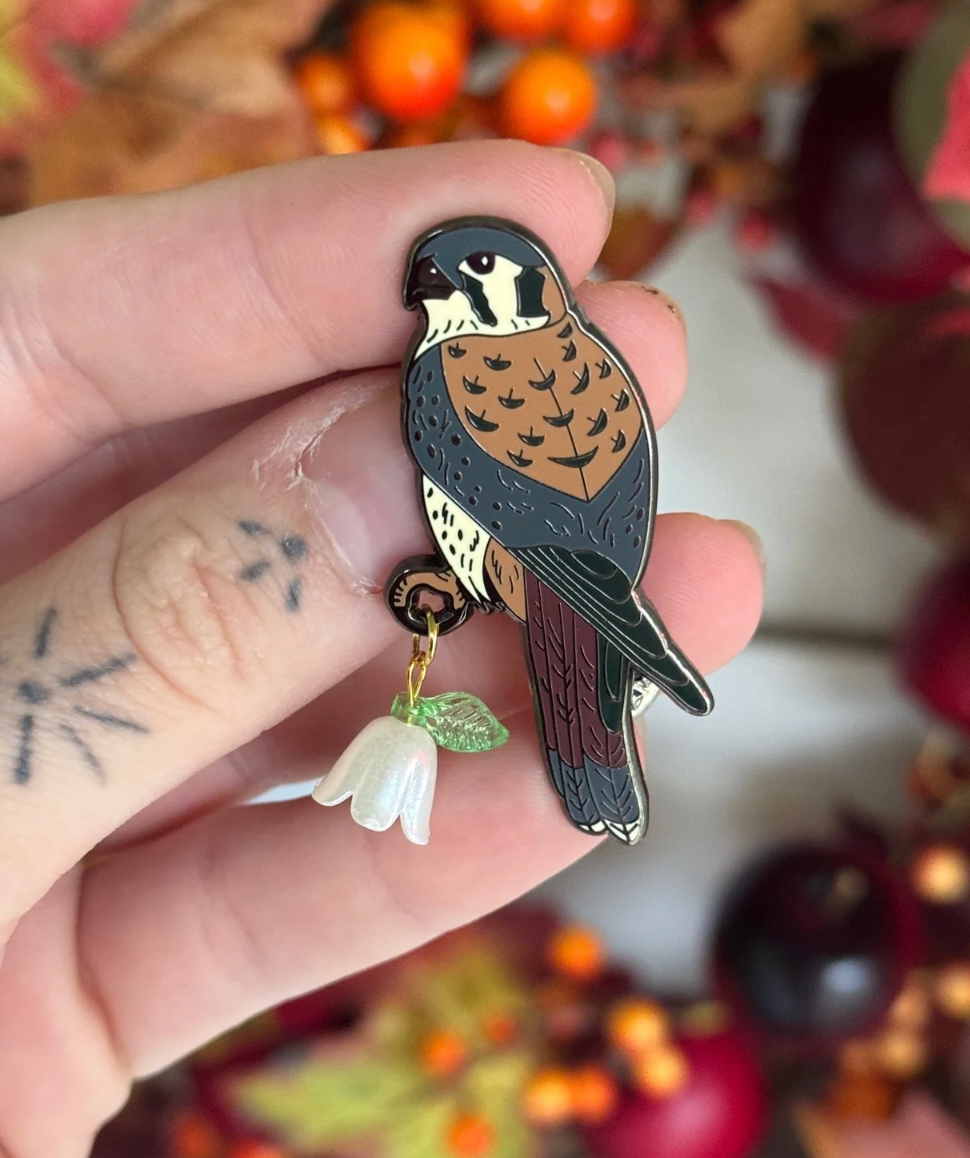 Of Moth and Flame "American Kestrel" Enamel Pin