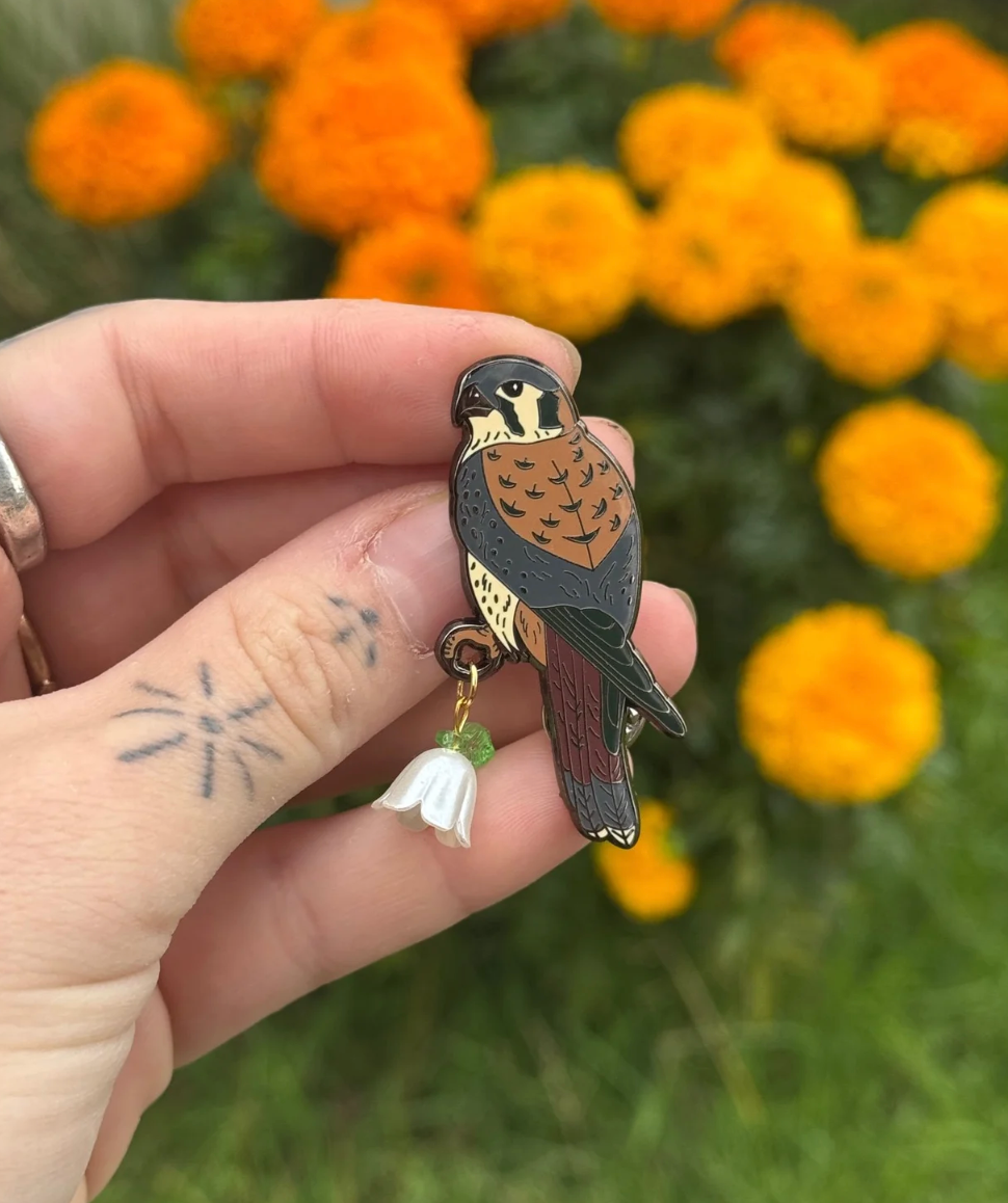Of Moth and Flame "American Kestrel" Enamel Pin