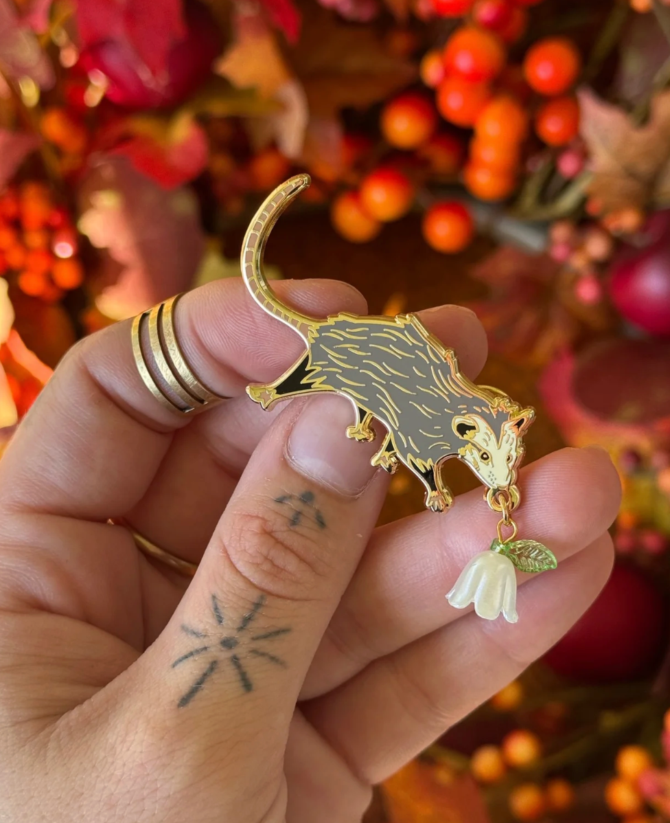 Of Moth and Flame "Baby Opossum" Enamel Pin
