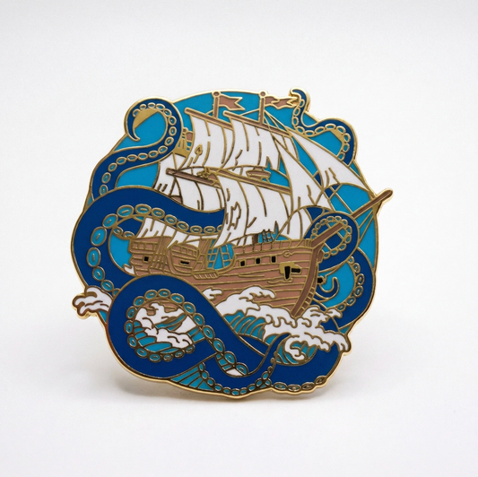 Strike Gently Co. "Kraken Ship" Enamel Pin