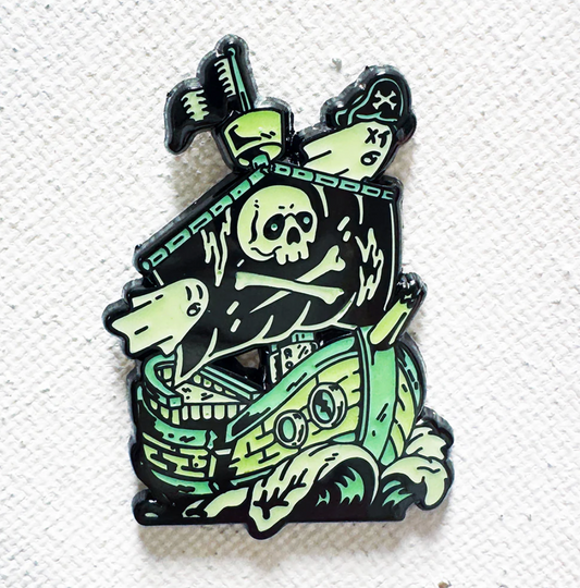 Strike Gently "Ghost Ship" Enamel Pin