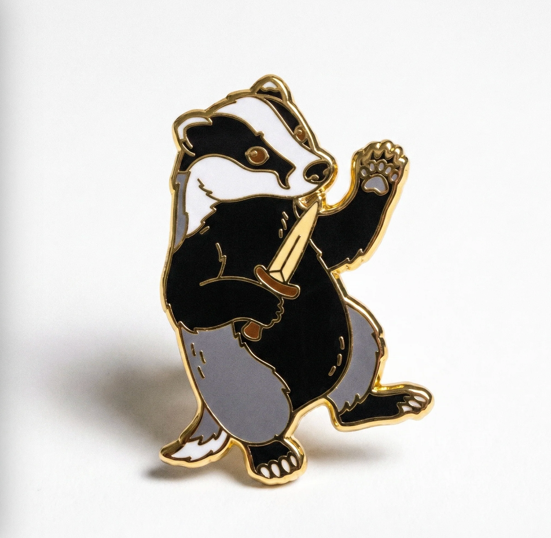 Strike Gently Co. "Knife Badger" Enamel Pin *PRE-ORDER*