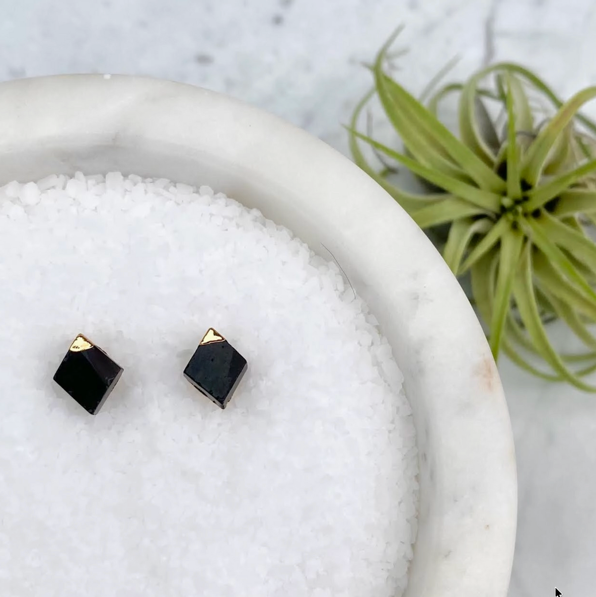 Minor Metal Black Diamond Onyx Studs