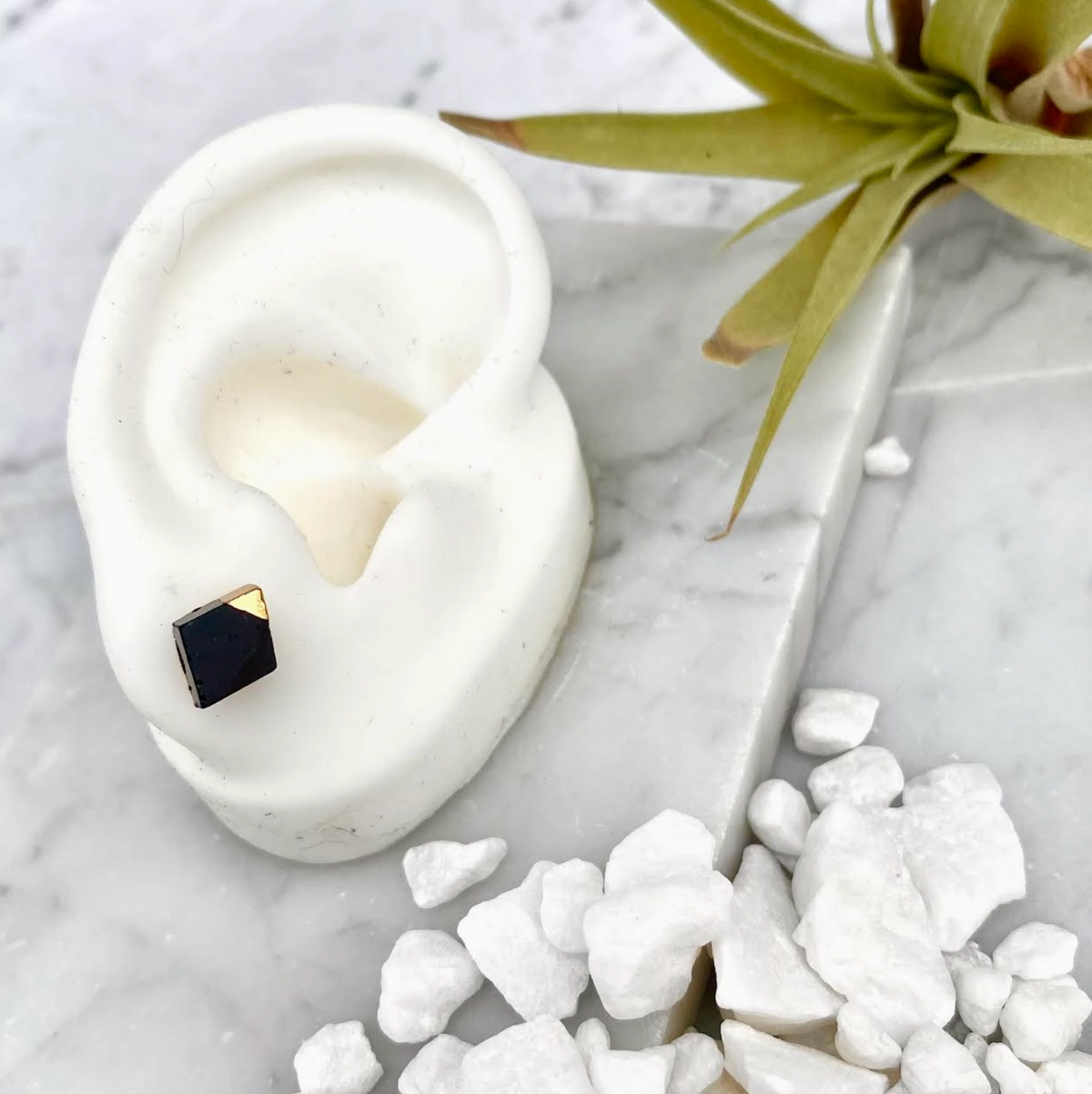 Minor Metal Black Diamond Onyx Studs