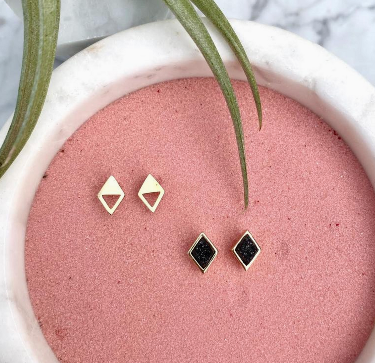 Minor Metal Diamond Stud Earring Set